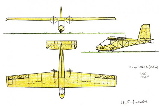 ULF-1E with twin pusher motors, steerable nose wheel, and other refinements