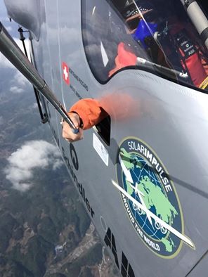 14,000 feet above the Chinese countryside, a perfect setting for an adventurous selfie.  SolarImpulse.com