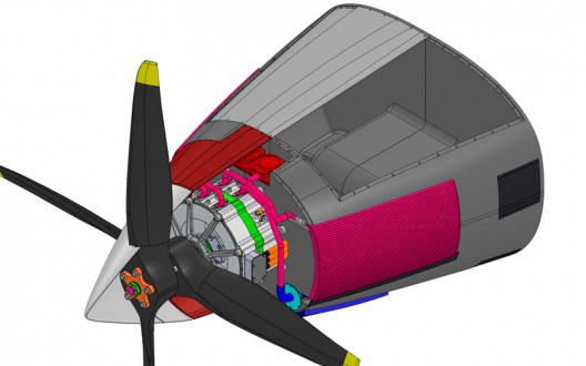 Complete add-on nose cone contains motors in forward portion, batteries in cowling structure which mounts directly on firewall