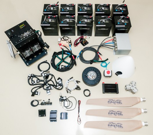 Pipistrel's "Plug and Play" system, including motor, controller, batteries and all connectionrs